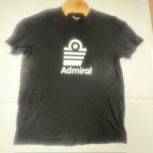 Admiral Mens Graphic Logo T-Shirt Black Short Sleeve Crew Neck XL‎ Sportswear